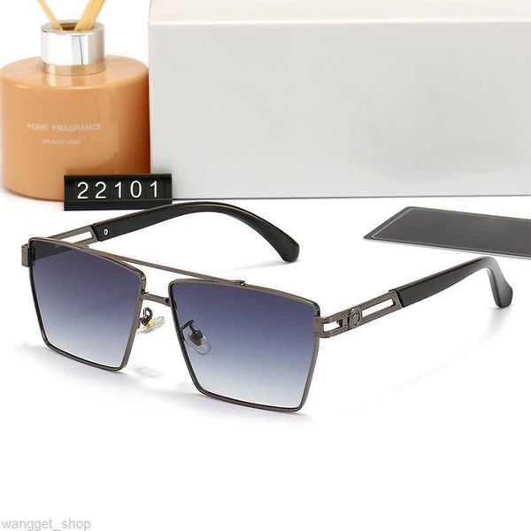 montatura nera occhiali moda occhiali da sole da uomo vintage quadrati sfumati blu specchio marrone occhiali firmati grigio pistola guida uv400 con vetro originale