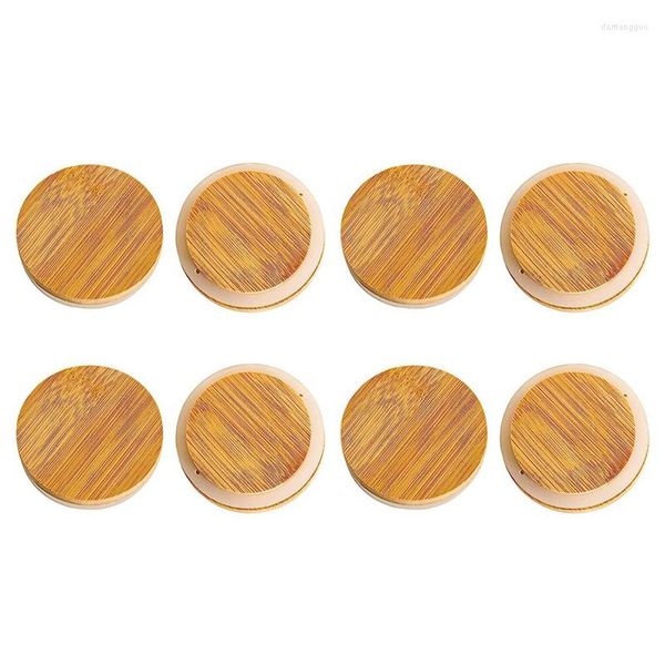 Garrafas de armazenamento Jarra de maçom de madeira tampas 8 PCs Bola de boca regular de bambu para frascos 70mm