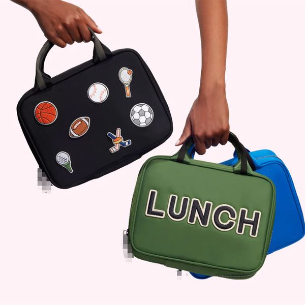 Custodie per borse per cosmetici RTS Stock Nylon Portatile Impermeabile Toppe in ciniglia personalizzate Personalizzate Ragazze Bambini Scuola Borsa termica per il pranzo 230412