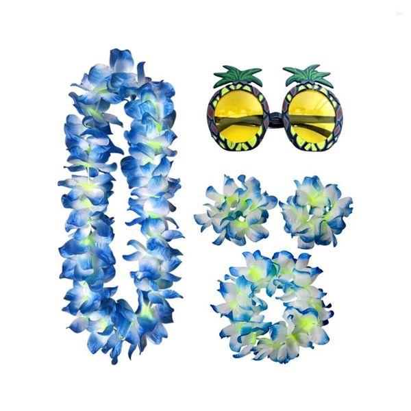 Банданы, очки с ананасом, Гавайский браслет, забавная вечеринка, Гавайская гирлянда, головной убор, ожерелье