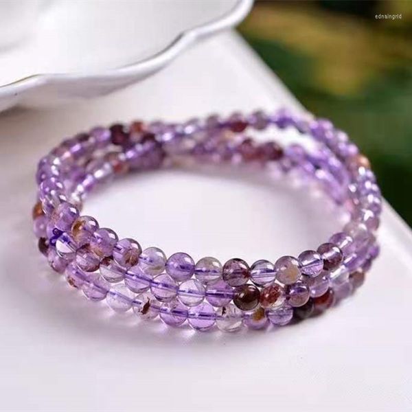 Strand Belas contas de cristal de cabelo roxo para mulheres Charmos da moda da moda da moda de jóias artesanais pedras de cura artesanais