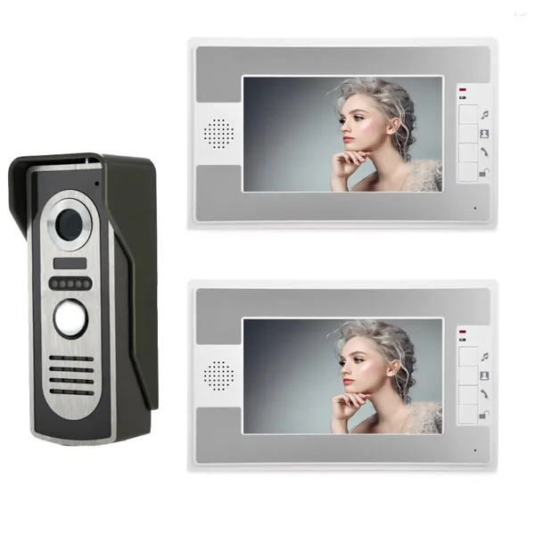 Видеодомофоны SYSD 7-дюймовый проводной дверной звонок, система внутренней связи, металлическая камера, водонепроницаемая с инфракрасным ночным видением, разблокировка