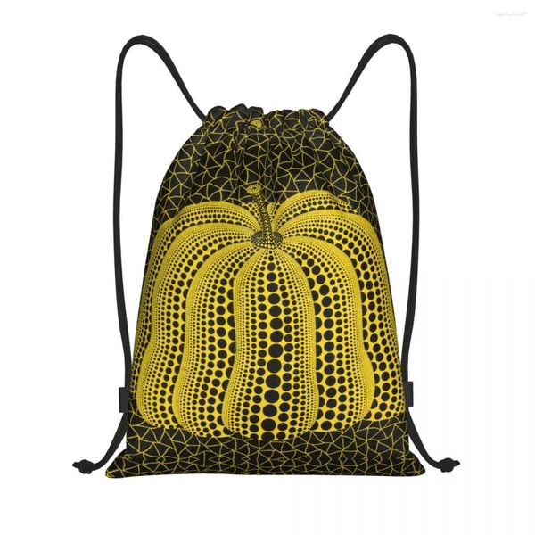 Сумки для покупок на заказ Yayoi Kusama Pumkin Drawstring Bag для тренировок Рюкзаки для йоги Мужчины Женщины Абстрактная живопись Спортивный тренажерный зал Sackpack