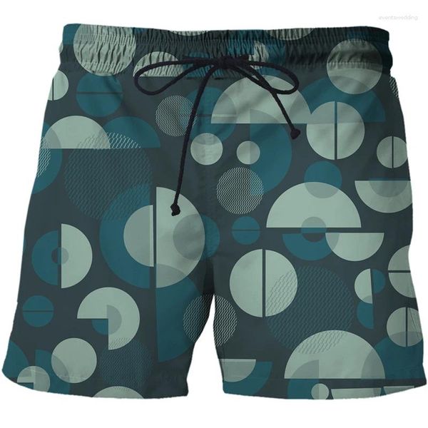 Pantaloncini da uomo Costume da bagno da spiaggia Costume da bagno ad asciugatura rapida per uomo Sport estivi Plus Size Geometria 3D Fun Print Board Boxer Brief