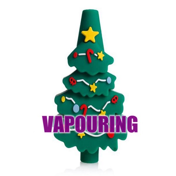 Novo estilo colorido tubos de silicone árvore de natal Papai Noel Claus mão portátil Herb Tobacco Plataformas de óleo