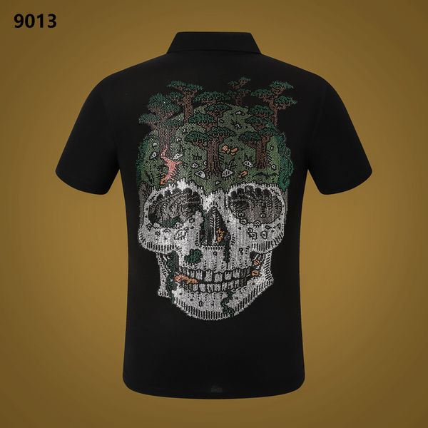 Новая мода Phillip Plain Men Футболка дизайнерская PP Skull Diamond футболка с коротким рукавом Dollar Brown Bear Марка с круглым вырезом высокого качества Черепа Париж Футболка PP рубашка поло pp68