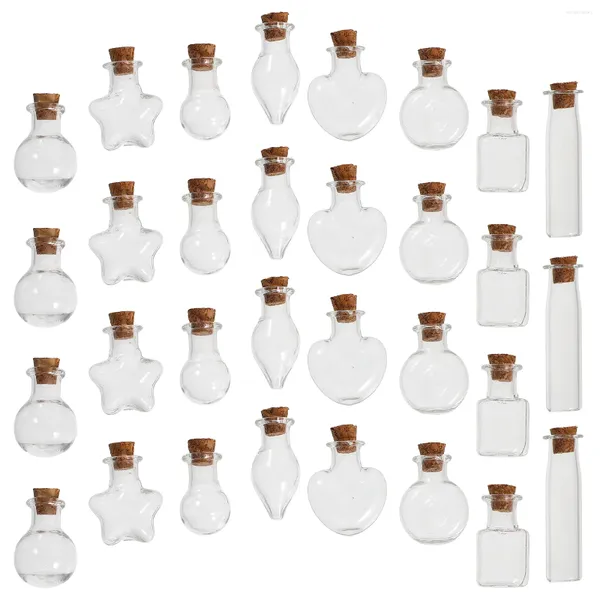 Vasos 48pcs pequenas garrafas de desejo mini frascos de vidro com rolhas decorações à deriva