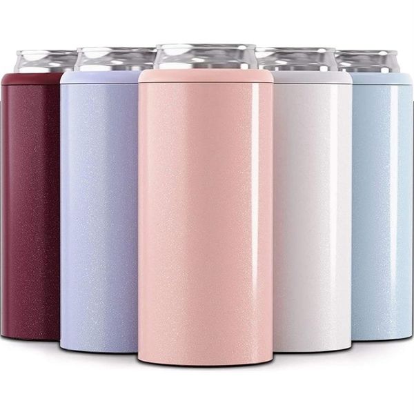 Thermos da 12 once Thermos Bear Can Cooler Tazze isolate sottovuoto Doppia parete in acciaio inossidabile 304 Mug Cooler Coke Skinny Can Cooler 201204232D