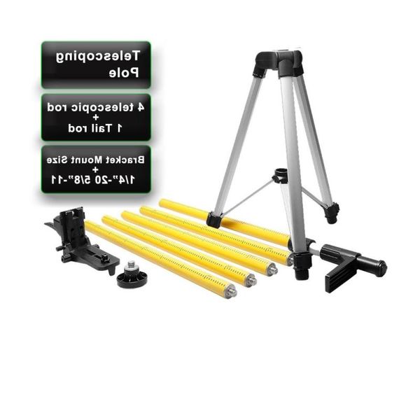 Asta telescopica per treppiede con livelli laser da 12 piedi/37 m con supporto da 1/4 pollici x 20 pollici per adattatore LP36 5/8