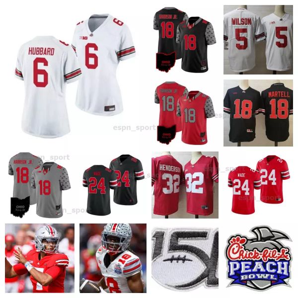 Ohio State Buckeyes Ed Fußballtrikot 36 Gabe Powers 77 Tegra Tshabola 92 Caden Curry 15 Jelani Thurman 93 Hero Kanu 8 Cade Stover 4 Lorenzo Styles Jr. 52