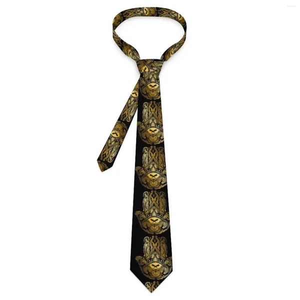 Fliegen Herren Krawatte Golden Hamsa Hand Hals Vintage Print Neuheit Casual Kragen Grafik Hochzeit Hochwertige Krawattenzubehör