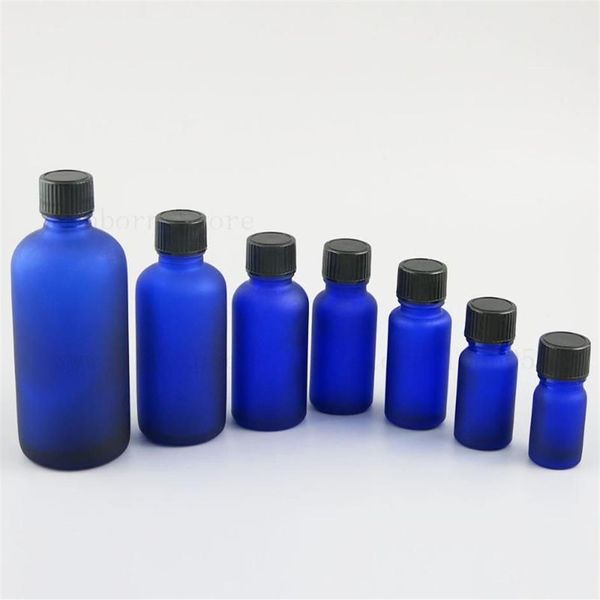 Bottiglie di stoccaggio Barattoli di olio essenziale Contenitori di vetro verde blu opaco Fiale 5 10 15 20 30 50 Bottiglia riutilizzabile campione da 100 ml 20pc283W