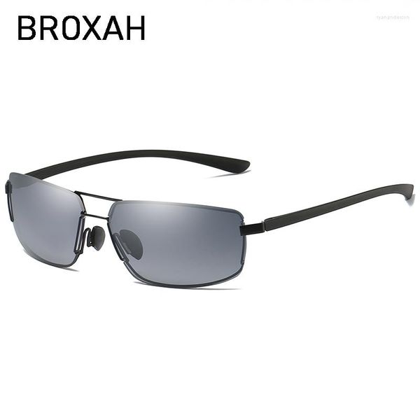 Occhiali da sole Retro Pochromic Men 2023 Occhiali da sole polarizzati Occhiali da sole senza montatura da uomo Occhiali da guida per auto UV400 Gafas De Sol Hombre