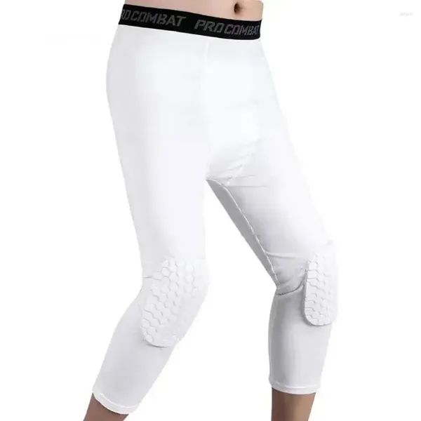 Ginocchiere Pant 1pc Uomo Pantaloni anti-collisione Pantaloni di sicurezza a nido d'ape Leggings Training Crash Fitness 3/4 Basket Sport