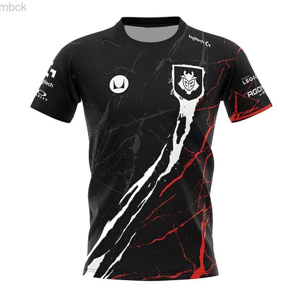 Herren T-Shirts 2023 New G2 Esports Game Team Uniform Herren Street Casual Rundhals Kurzarm Fans Sportswear Man Jersey T-Shirt Top Tee 3M412
