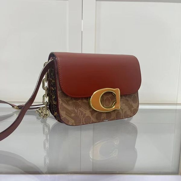 Borsa a tracolla originale COOOH idol primo strato in pelle di vacchetta, hardware in metallo retrò in ottone, borsa di design 10A del produttore di alta qualità, borsa per cellulare di grande capacità 21 cm