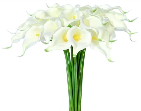 Calla Lily Bouquet da sposa da sposa Disposizione di fiori artificiali in PU per decorazioni per feste in ufficio a casa