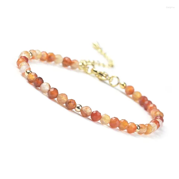 Strand 4mm redondo facetado carnelian amazonita sunstone apatita fluoritenatural pedra grânulo pulseira artesanal jóias