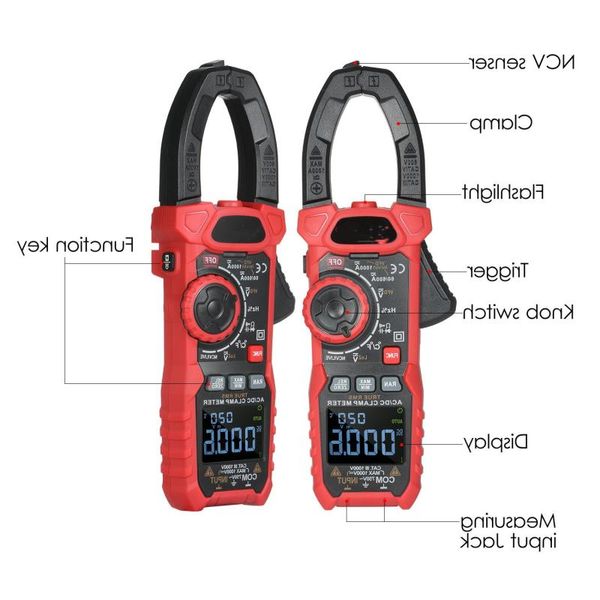 AC/DC Digital Clamp Meter True-RMS Multimeter Anto-Ranging Multi Tester Strom mit Amp Volt Ohm Igaij