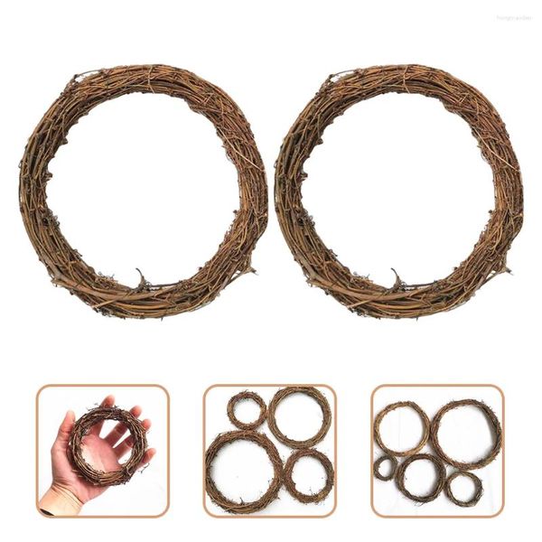 Flores decorativas 16 PCs Terra Vine Garland Hand Tecido Rating anéis