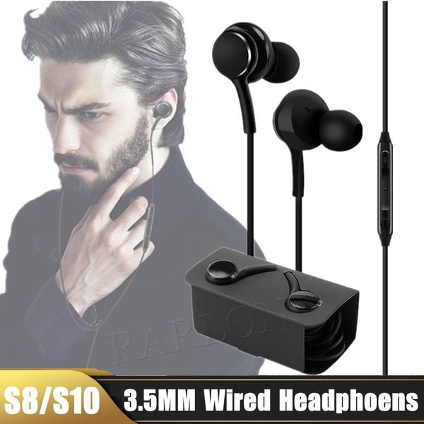 3,5-mm-Handy-Kopfhörer im Ohr, kabelgebunden, Metall-Kupfer-Ring-Headset für Galaxy S8, S9, S10 Plus, Kopfhörer mit Mikrofon