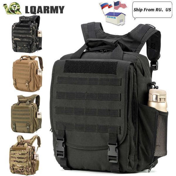 Molle Military Laptop Bag Tactical Messenger Bags Computer Rucksack Fanny Belt Shouder Camping Outdoor Sports Army Bag 230412