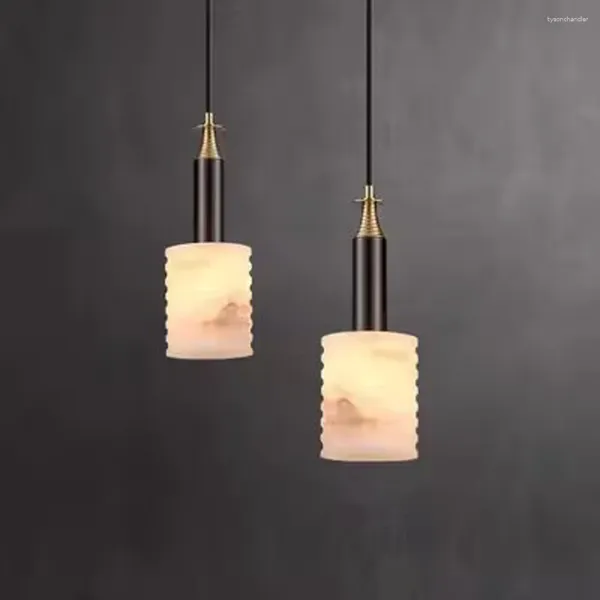 Lampadari Lampadario moderno in marmo Sala da pranzo LED Hanglamp Nero Decorazione vivente Illuminazione da bar