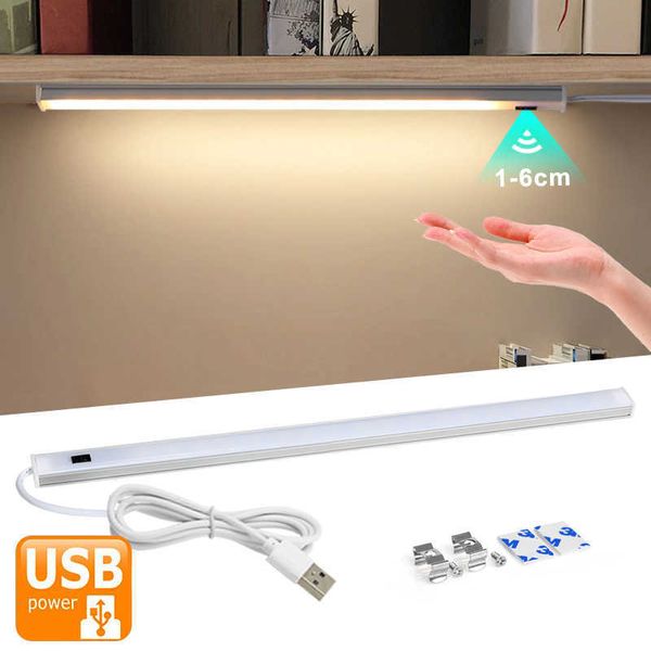 Lâmpadas de mesa 5V led led tira led lâmpada lâmpada de mão manual interruptor sensor lâmpada lâmpada de mesa Crianças Sala de estudo liderado sob o armário Luzes de cozinha p230412