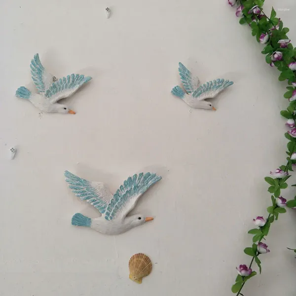 Adesivi murali 6 pezzi Decorazione da appendere in stile mediterraneo Gabbiani Uccelli Ornamento