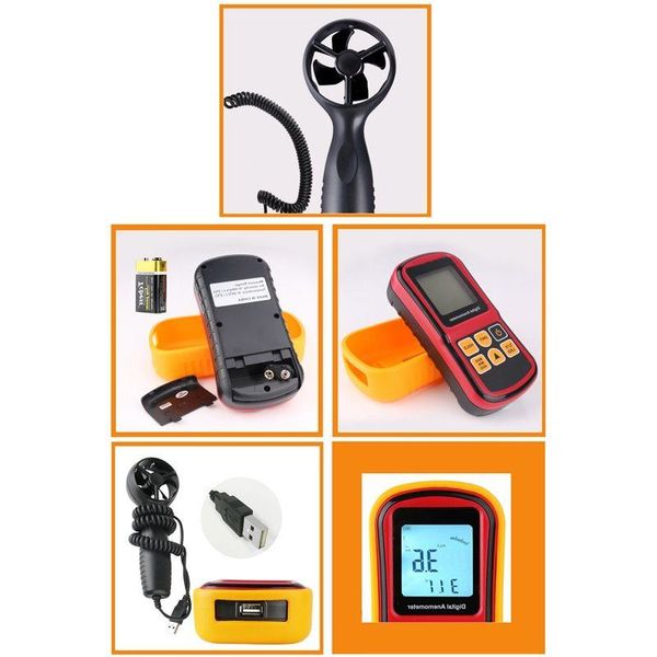 Freeshipping Gm8901 Anemometer Windgeschwindigkeit Gaugetemperature Messung Digital 45 M/S Thermometer Handmessgerät Khhqg