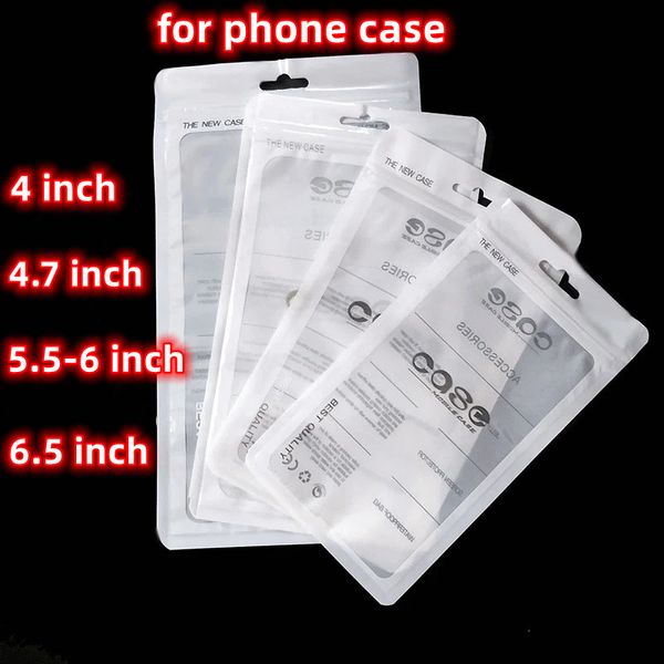 Custodia per telefono in plastica neutra con chiusura a zip Borse OPP Borse in PP Accessori Custodia sigillante per iPhone Samsung Huawei