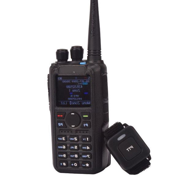 Freeshipping PLUS Ham walkie talkie banda dupla digital DMR e GPS analógico APRS bluetooth PTT rádio bidirecional com cabo PC Beftw