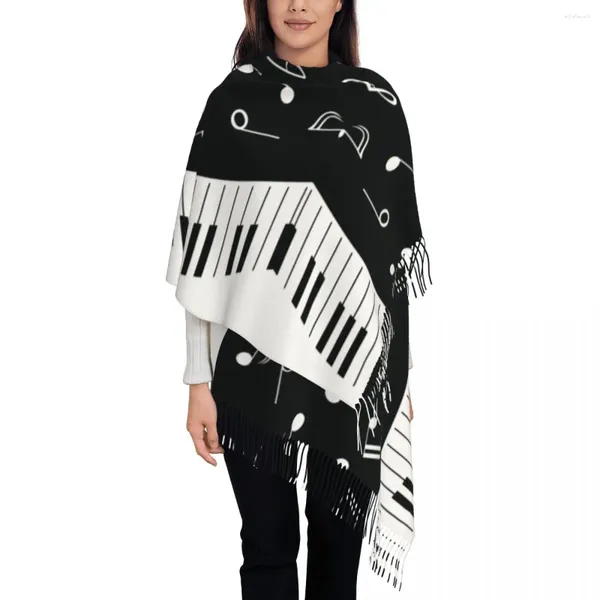 Scarves Women's Scarf With Tassel Music Notes Piano Keys Large Winter Fall Shawl Wrap Musical Cute Daily Wear Cashmere