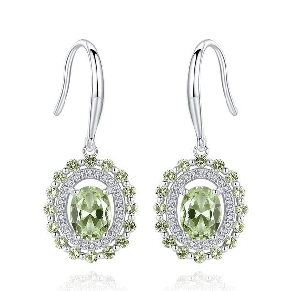 S925 Silber Dangle Ohrringe Vintage Schmuck Europäische Frauen Olivine Micro Set Zirkon S925 Silberohrhaken Ohrringe für Frauen Hochzeitsfeier Valentinstag Geschenk SPC