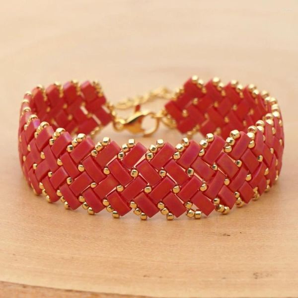 Link-Armbänder BohoBliss Breites Miyuki-Perlen-Armband, handgefertigtes Tila für Frauen, Boho-Modeschmuck im Großhandel