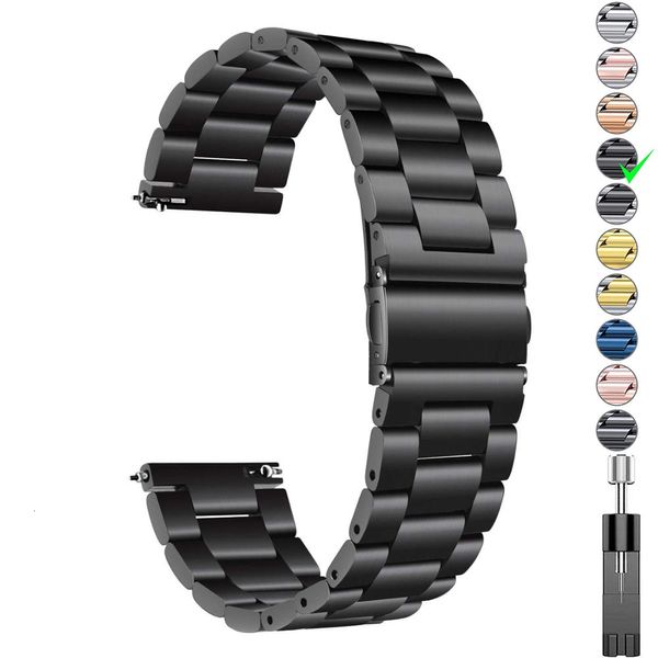 Uhrenarmbänder 18 mm 22 mm 20 mm 24 mm Armband für Galaxy Gear S3 Band Watch 3 42 mm Active2 Stahl für Huawei GT 2 Amazfit BIP GTR 2 230411