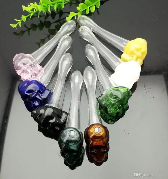 Курящая труба мини -кальян стеклянные бонги красочная металлическая форма цветная стеклянная труба скелета