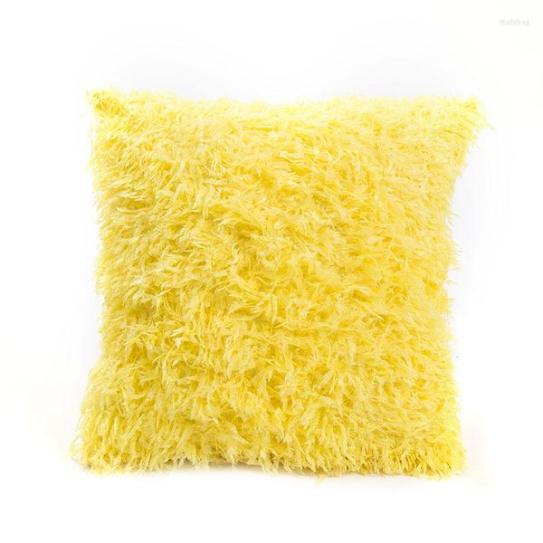 Capas de pelúcia amarela vermelha de travesseiro sem capa interno Almofada Square decorativo para casa de decoramento de decoramento x50