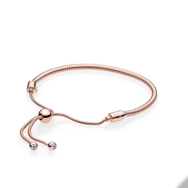 Слайдер с змеей розового золота для Pandora 925 Серебряный серебряный дизайнер -дизайнер -дизайнерские изделия из браслета для женщин