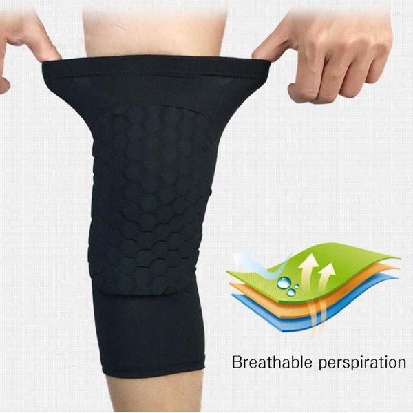 Joelheiras 1pc honeycomb vôlei basquete esporte kneepad protetor de suporte suporte de compressão de futebol mangas de perna