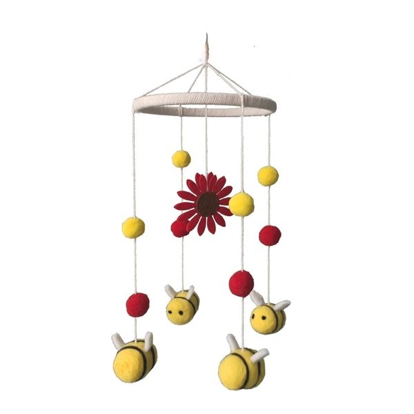 Mobiles Sonnenblume Biene hängende Dekoration Windspiele Baby Rassel Krippe Mobile Spielzeug Bett Glocke Anhänger Kinderzimmer Kinderzimmer Zuhause 230411