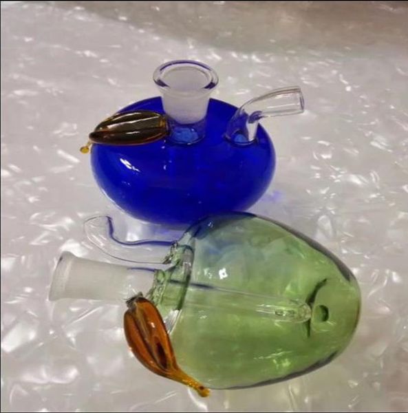 Pfeife Mini-Huka-Glasbongs Bunte Metallform Farbige Apfelglas-Wasserrauchflasche