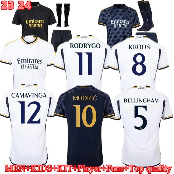 2023 2024 BELLINGHAM VINI JR Fußballtrikot KROOS Tchouameni 23 24 Fußball Real Madrids CAMAVINGA Rodrygo Spieler MODRIC Camisetas Männer Kinder Fußballtrikot-Kit Uniformen