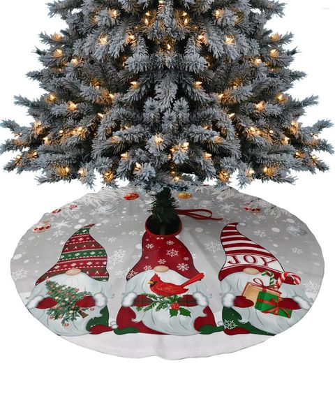 Decorações de natal gnome folhas de abeto branco árvore saia decoração de natal para casa suprimentos saias redondas base capa