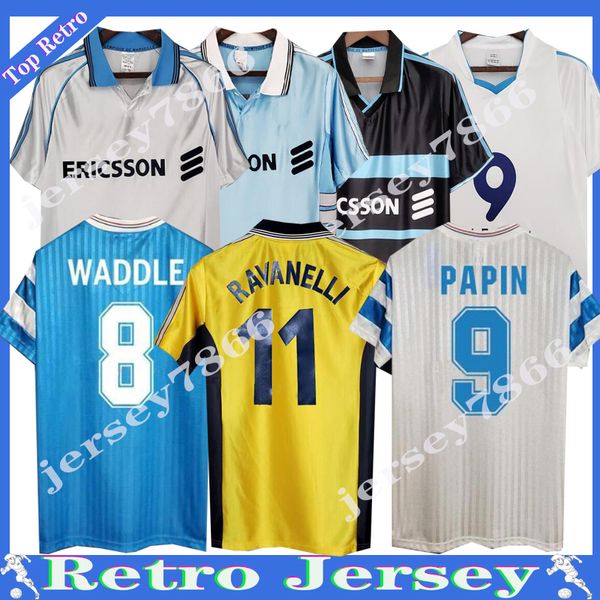 90 Marselha retro DROGBA camisas de futebol 92 93 98 99 00 03 04 11 12 Camisa de futebol clássico vintage BOLI PAYET REMY VOLLER PIRES Maillot de foot Papin Waddle Uniformes