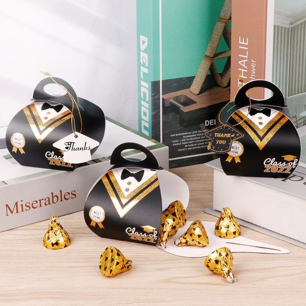 Wrap regalo Ourwarm 36/48 PC Bronzing Candy Boxes for Graduation Party Dr Doctoral Cappello e vestiti 2023 Forniture per decorazioni BagsGift