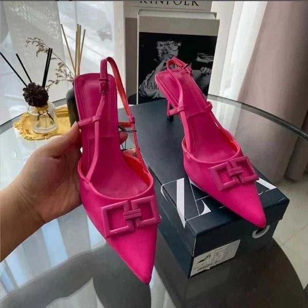 Nxy Sandalen Stiletto Pumps Sommer Damen High Heel Slingback Mode Temperament Formelle Kleidung Bankett Pluse Größe 230406