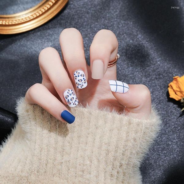 Falsche Nägel 24 Stücke Kinder Maniküre Stücke Künstliche Gefälschte Einfache Nette Mädchen Kurze Nail Art Patches Tragen Drücken Auf Fertig