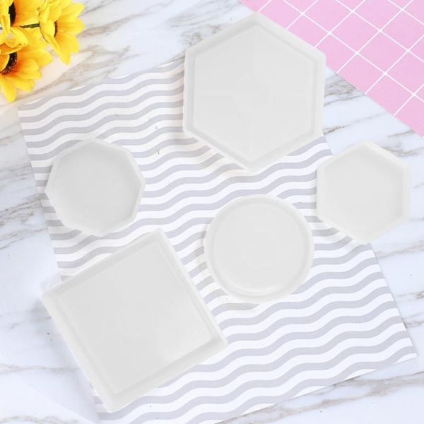 Bolsas de jóias 5pcs DIY silicone incluíram o círculo hexagono quadrado octógono para resina concreto cimento decoração doméstica