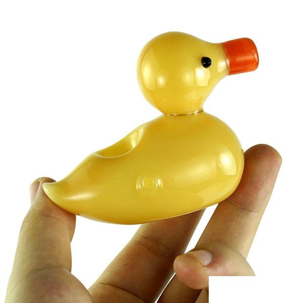 Accessori per pipe da fumo Yellow Duck Song Pipe Bong in vetro Narghilè Becher Bong Dab Drop Delivery Giardino domestico Articoli vari per la casa Dhaz7